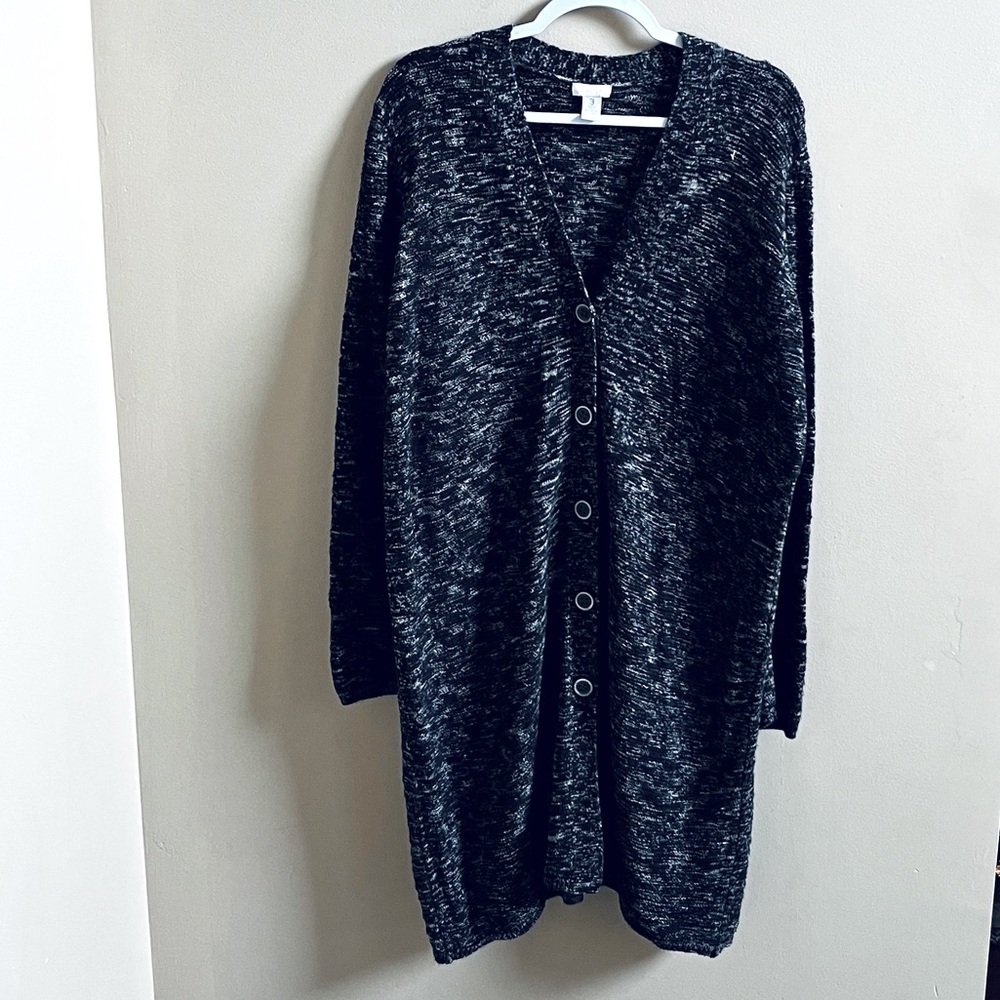 Chicos calf length button down sweater